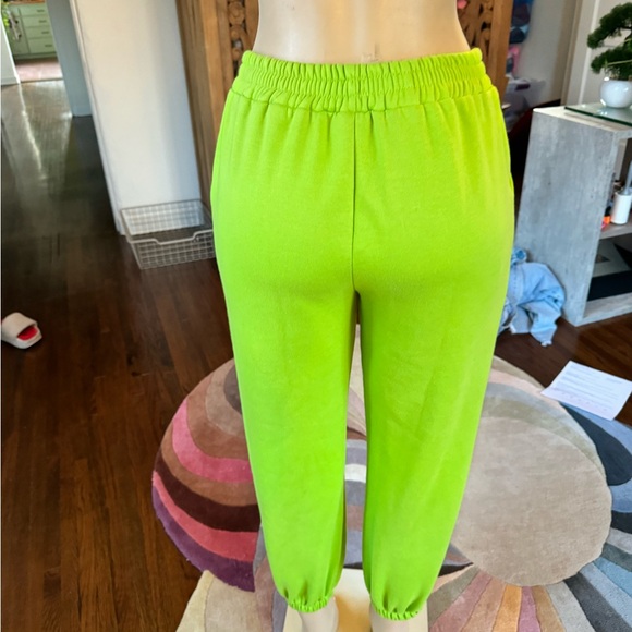 Lime green high rise joggers size M - Picture 3 of 6
